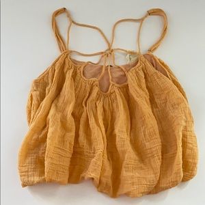 free people semi cropped blouse